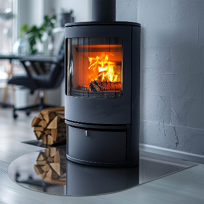 Glass hearths for wood burners Color Dark blue