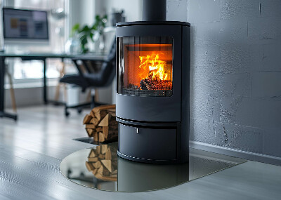 Glass hearth for log burner Color Olive