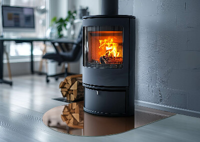 Glass hearth for log burner Color Brown