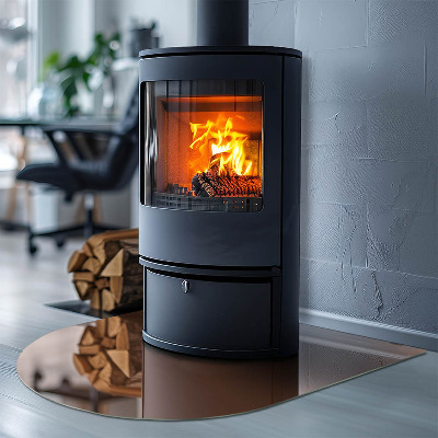 Glass hearth for log burner Color Brown