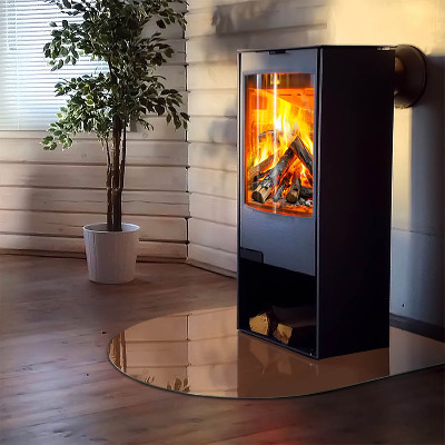 Glass hearth for log burner Color Brown