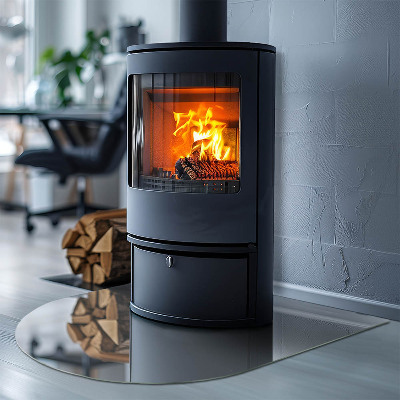 Glass hearths for wood burners Color Gray