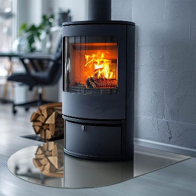 Glass hearth for log burner Color Gray-green