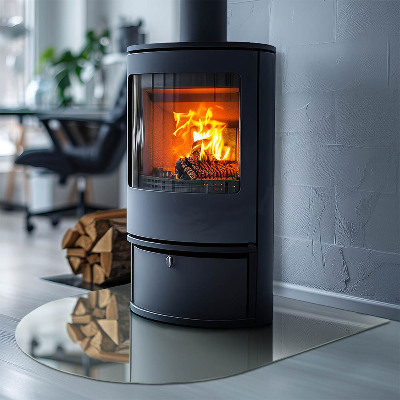 Glass hearths for wood burners Color Light green