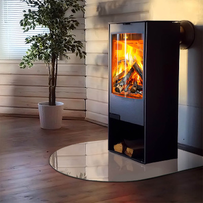 Glass hearths for wood burners Color: Light brown