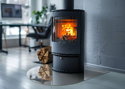 Glass hearth for log burner Color Light grey