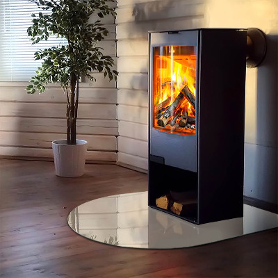 Glass hearths for wood burners Color Beige