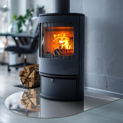 Glass hearth for log burner Color Light grey
