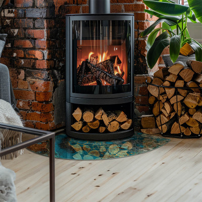 Glass hearth Abstract organic pattern