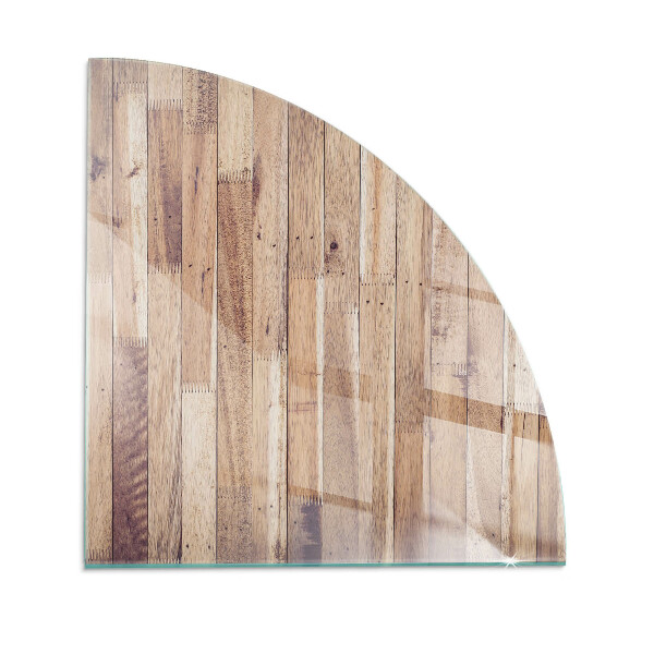 Glass hearth Wooden board in arrangement