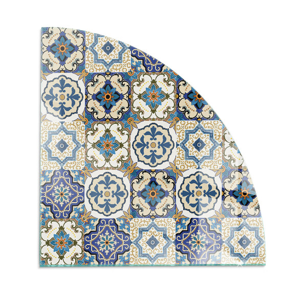 Glass hearth Mosaic pattern with flowers