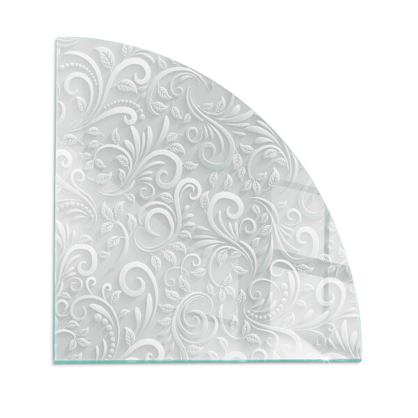 Glass hearth for wood stove Elegant plant pattern