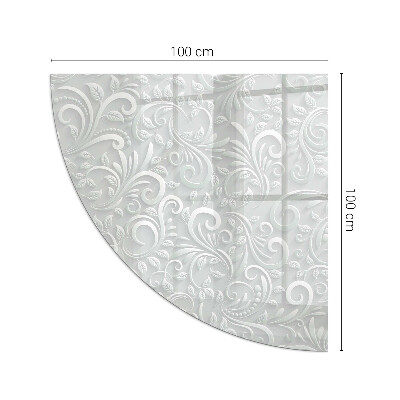 Glass hearth for wood stove Elegant plant pattern