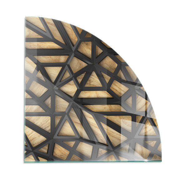 Glass hearth Geometry with wood