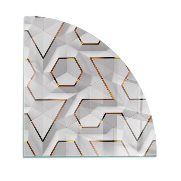 Glass hearth for wood stove Geometric 3D pattern