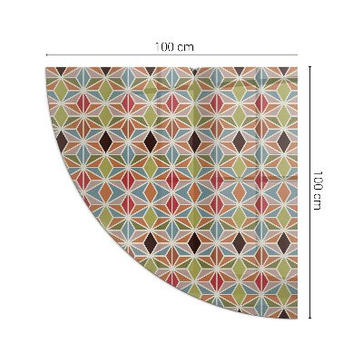 Glass hearth for wood stove Polygonal patterns in a grid