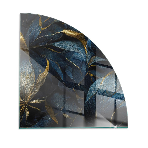 Glass hearth Elegant leaves in texture