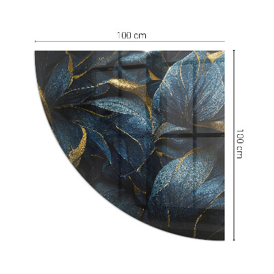 Glass hearth Elegant leaves in texture