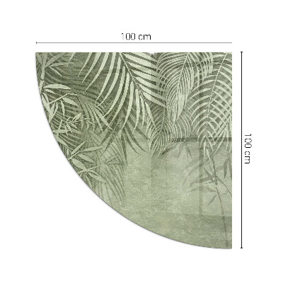 Glass hearth for wood stove Tropical leaves in the background