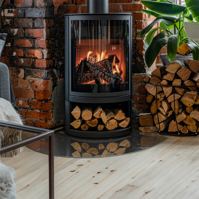 Glass hearth for wood stove Color Gray-brown