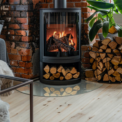 Glass hearth for wood stove Color Light green