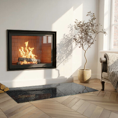 Glass fire hearth rectangular Natural stone texture