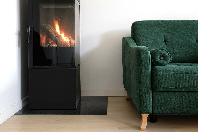 Glass fire hearth rectangular Natural stone texture