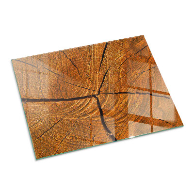 Corner glass hearth rectangular Wood grain in cross-section