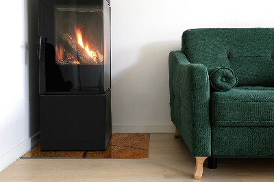 Corner glass hearth rectangular Wood grain in cross-section
