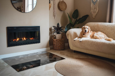 Glass fire hearth rectangular Three-dimensional geometry
