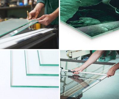 Glass fire hearth rectangular Three-dimensional geometry