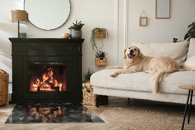 Glass fire hearth rectangular Three-dimensional geometry