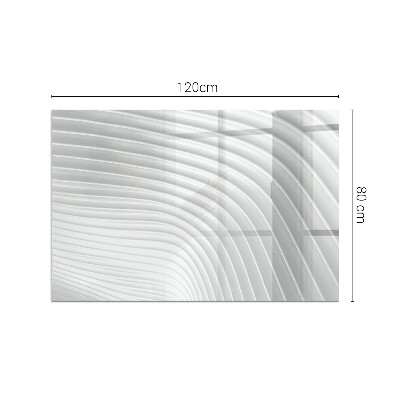 Corner glass hearth rectangular Waves of delicate lines