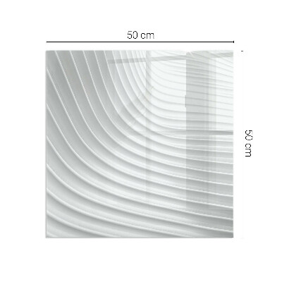 Corner glass hearth rectangular Waves of delicate lines