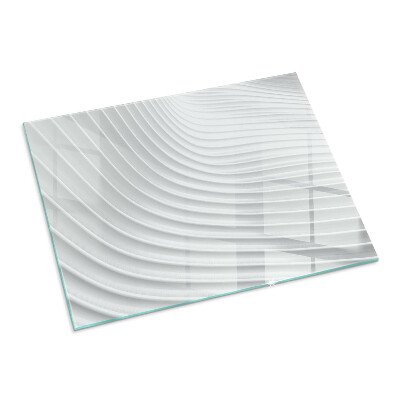 Corner glass hearth rectangular Waves of delicate lines