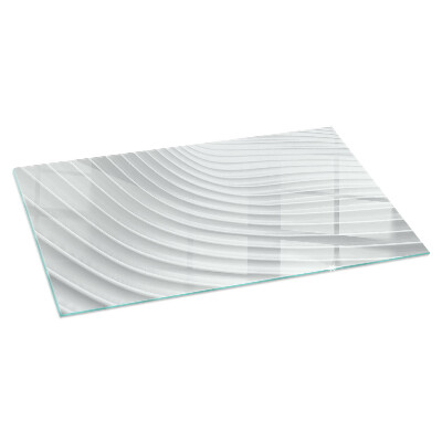 Corner glass hearth rectangular Waves of delicate lines