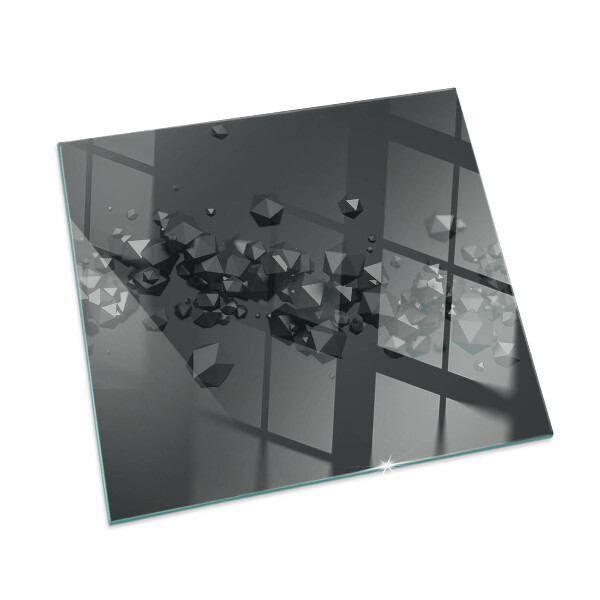 Glass fire hearth rectangular Abstract cloud of solids