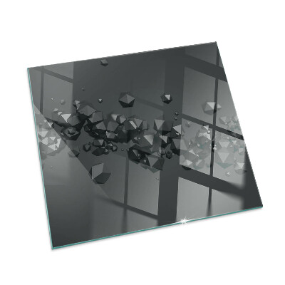 Glass fire hearth rectangular Abstract cloud of solids