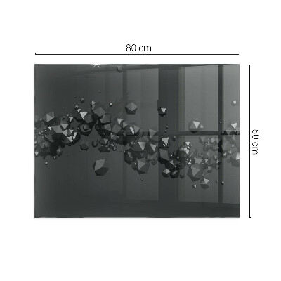 Glass fire hearth rectangular Abstract cloud of solids