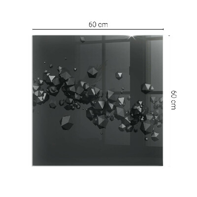 Glass fire hearth rectangular Abstract cloud of solids