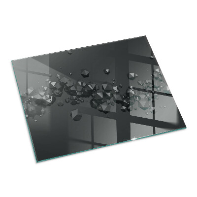 Glass fire hearth rectangular Abstract cloud of solids