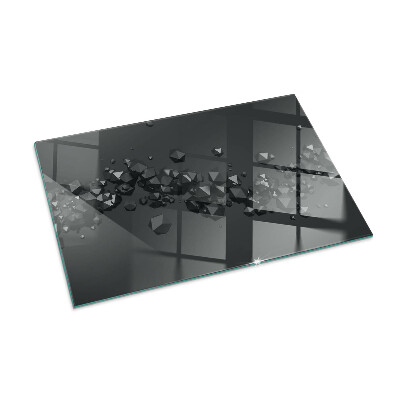 Glass fire hearth rectangular Abstract cloud of solids