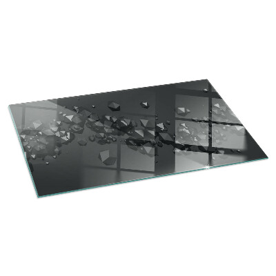 Glass fire hearth rectangular Abstract cloud of solids