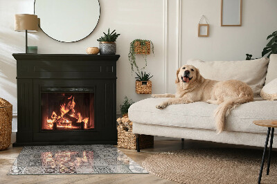 Corner glass hearth rectangular Decorative tile patterns