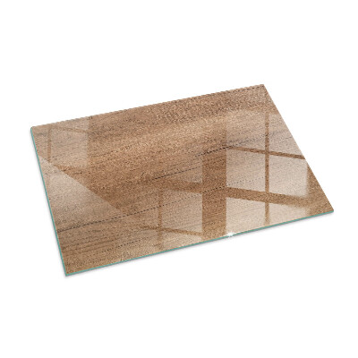 Corner glass hearth rectangular Natural wood pattern