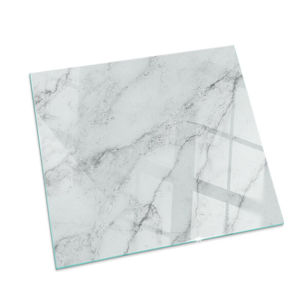 Glass fire hearth rectangular Marble pattern with veins