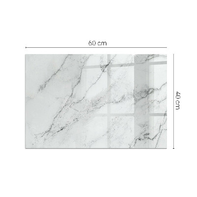 Glass fire hearth rectangular Marble pattern with veins