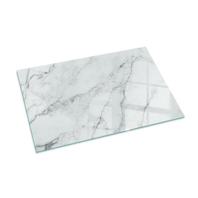 Glass fire hearth rectangular Marble pattern with veins
