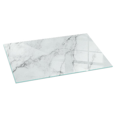 Glass fire hearth rectangular Marble pattern with veins