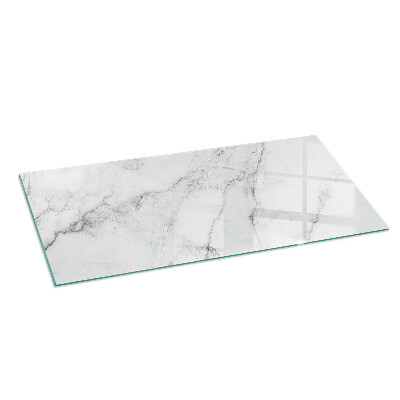 Glass fire hearth rectangular Marble pattern with veins